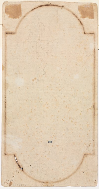 Fragment eines Bogens (Nachzeichnung von recto) (verso) von Andrea Locatelli