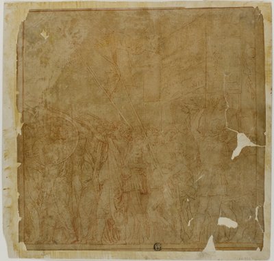 Studie für die Triumphe von Julius Caesar: Leinwand Nr. I von Andrea Mantegna