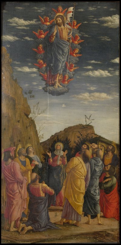 Die Himmelfahrt Trittico degli Uffizi Uffizi Triptychon, linkes Panel, ca. 1463-1464 von Andrea Mantegna