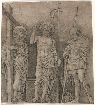 Der auferstandene Christus zwischen St. Andreas und Longinus von Andrea Mantegna