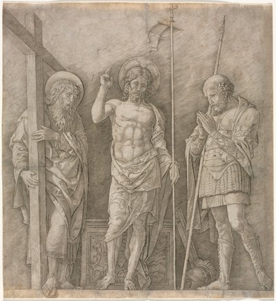 Der auferstandene Christus zwischen St. Andreas und Longinus von Andrea Mantegna