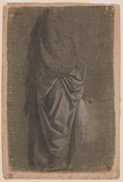 Draperiestudie einer stehenden Figur im Profil nach rechts von Andrea del Verrocchio
