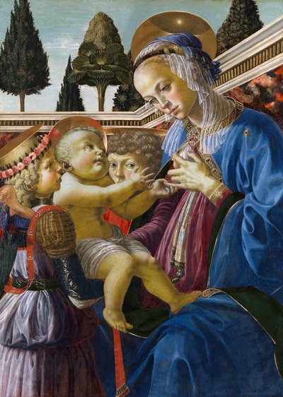 Madonna mit Kind und zwei Engeln von Andrea del Verrocchio