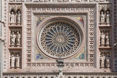 Rosettenfenster, Santa Maria Assunta Kathedrale, Orvieto, Umbrien, Italien von Andrea di Cione Orcagna