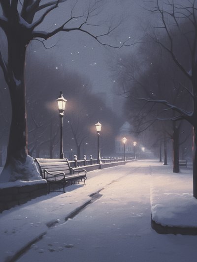 Verschneite Winternacht von Andreas Magnusson