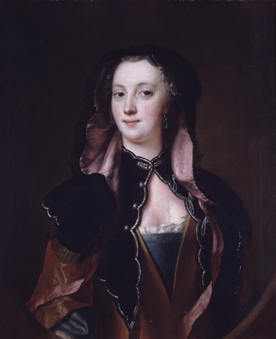 Dame in schwarzem und rotem Kleid von Andreas Møller
