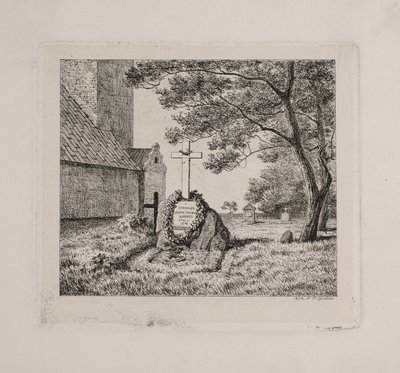 Lundbyes Grab auf dem Friedhof von Bedsted in Südjütland von Andreas Peter Madsen