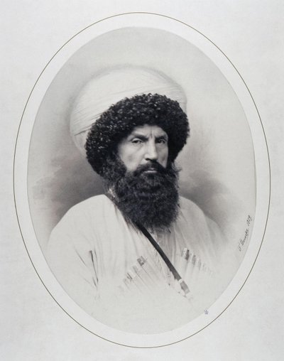 Porträt des Imam Schamil 1797-1871, 1859 von Andrei Deniere