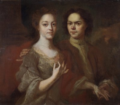 Selbstporträt mit der Ehefrau, ca. 1729 von Andrei Matveyevich Matveyev