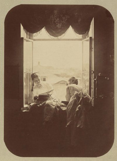[Zwei junge Frauen am Fenster], ca. 1870 von Andrei Osipovich Karelin
