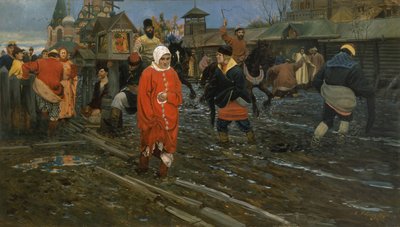 Straße im Moskau des 17. Jahrhunderts an einem Feiertag, 1895 von Andrei Petrovich Ryabushkin
