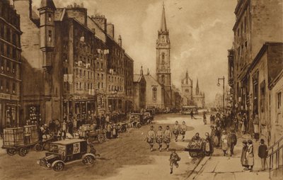 Edinburgh: High Street, Blick Richtung Tron Church und St. Giles Cathedral von Andrew Allan