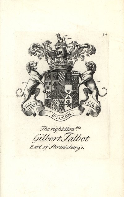 Wappen und Wappenschild des ehrenwerten Gilbert Talbot von Andrew Johnston