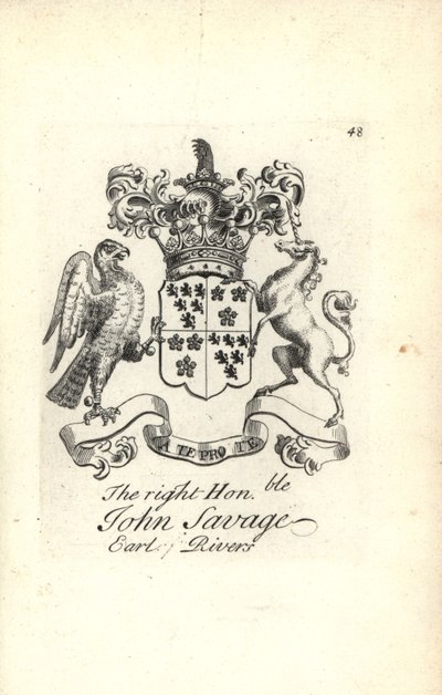 Wappen und Wappenschild des hochadligen John Savage, 5. Earl of Rivers von Andrew Johnston