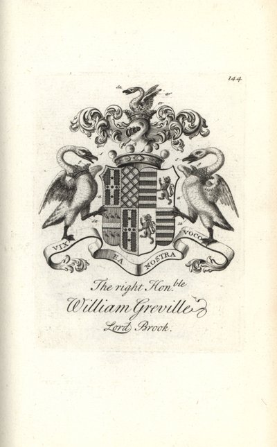Wappen und Wappenschild des ehrenwerten William Greville, 7. Baron Brooke von Andrew Johnston