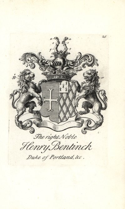 Wappen und Wappenschild des hochadligen Henry Bentinck von Andrew Johnston