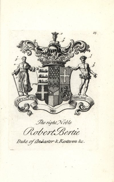 Wappen und Wappenschild des edlen Robert Bertie von Andrew Johnston