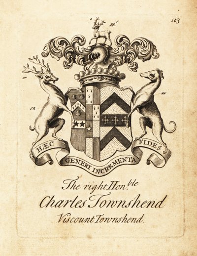 Wappen des hochverehrten Charles Townshend, 2. Viscount Townshend von Andrew Johnston