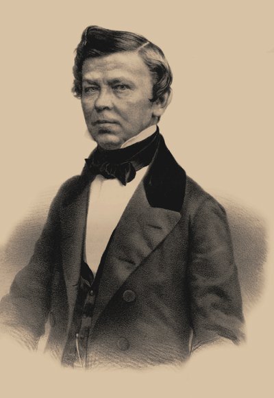 Porträt des Dichters Vladimir Grigoryevich Benediktov 1807-1873, 1870 von Andrey Mikhaylovich Lushev