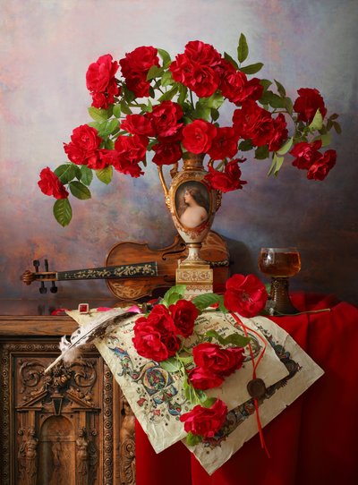Rote Rosen Stillleben von Andrey Morozov