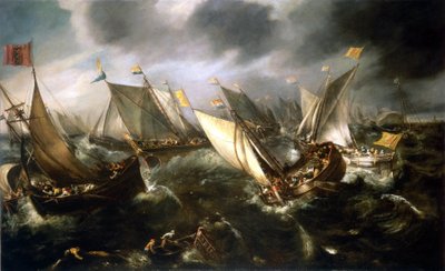 Ein niederländisches Yacht-Rennen vor der Küste Nordeuropas von Andries van Eertvelt