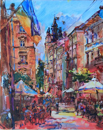 Lebhafte ukrainische Straße von Andrii Kutsachenko