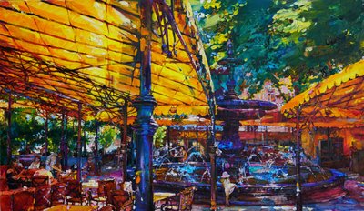 Lebendiger Cafébrunnen von Andrii Kutsachenko