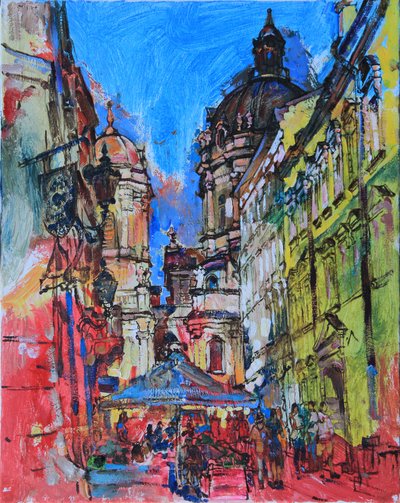 Lebhafter Stadtmarkt von Andrii Kutsachenko