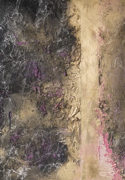 Texturiertes Gold und Pink von Anete Purina-Purite