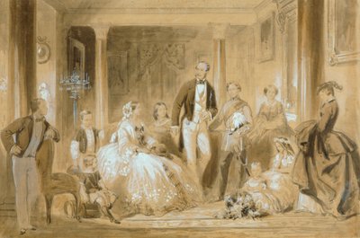 Königliche Familie im Speisesaal von Osborne House von Ange Louis (1815 72) Janet