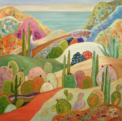Bunte Wüsten-Yoga-Aussicht von Angeles M. Pomata