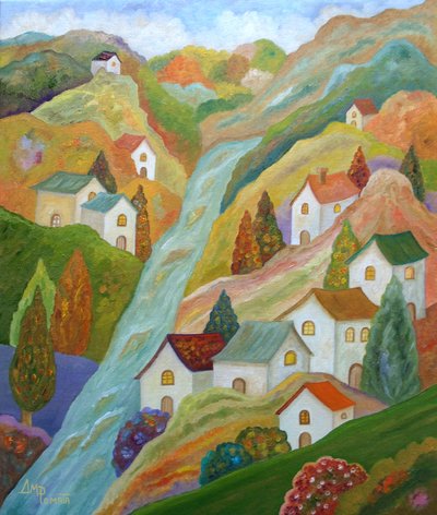 Buntes Bergdorf von Angeles M. Pomata