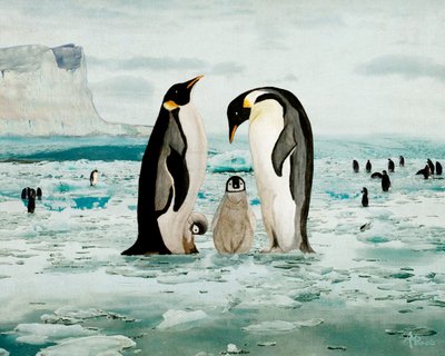 Kaiserpinguin-Familie von Angeles M. Pomata