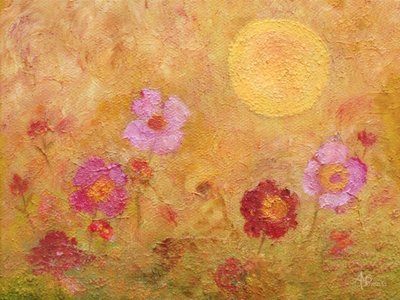 Goldene sonnenbeschienene Blumen von Angeles M. Pomata