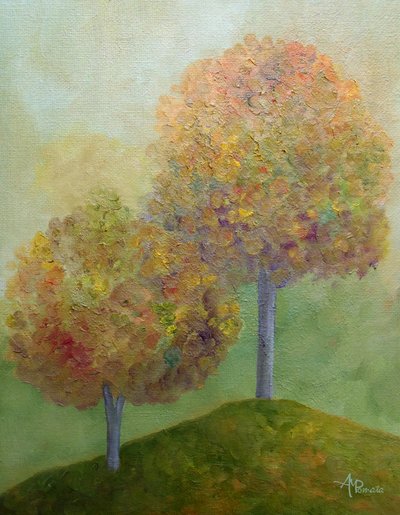 Friedliche Herbstbäume von Angeles M. Pomata