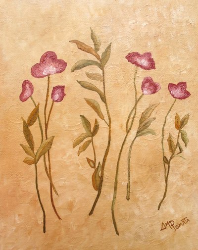 Rosa rustikale Blumen von Angeles M. Pomata