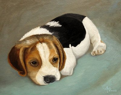 Trauriger Beagle-Welpe von Angeles M. Pomata