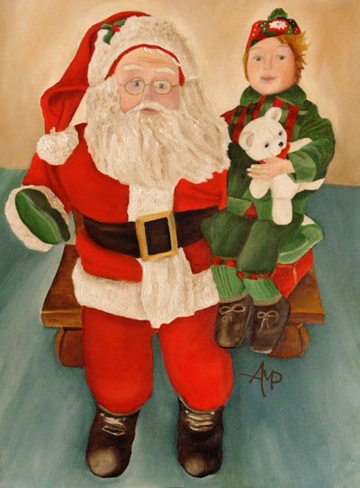 Weihnachtsmann und Weihnachtself von Angeles M. Pomata