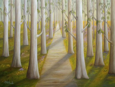 Sonniger Waldpfad von Angeles M. Pomata