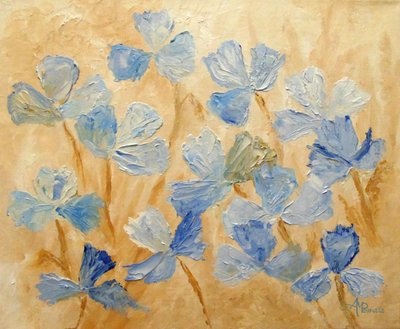 Strukturierte blaue Blumen von Angeles M. Pomata