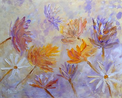 Lebendige Abstrakte Blüten von Angeles M. Pomata