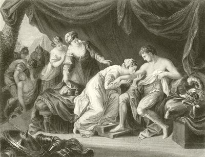 Gift aus der Wunde von Prinz Edward von seiner Gemahlin Eleanor gesaugt von Angelica Kauffmann