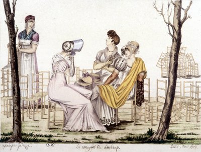 Les ennuyés de Lonchamp, März 1806. Zeichnung von Garbizza. von Angelo (after) Garbizza