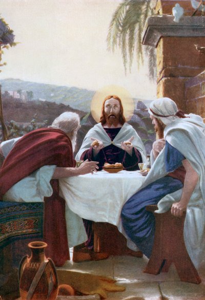 Brotbrechen in Emmaus von Angelo Martinetti