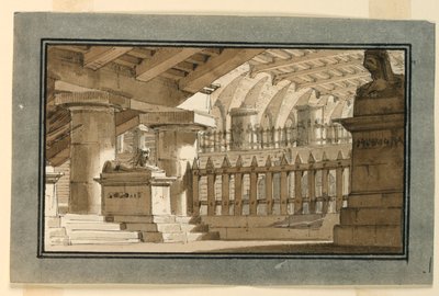 Bühnenbild, ägyptisches Gefängnis von Angelo Toselli