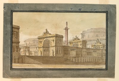 Bühnenbild, Gruppe von Palastgebäuden von Angelo Toselli