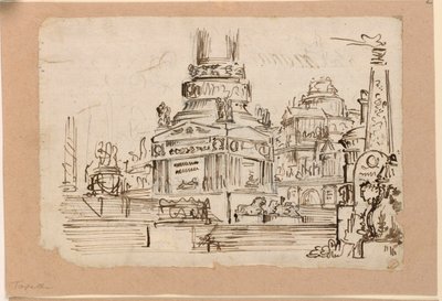 Bühnenbild, Sockel des Denkmals von Angelo Toselli