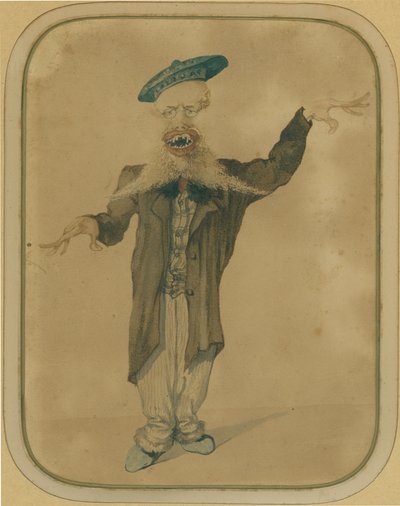 Karikatur von Telemaco Signorini, der aus Paris zurückkehrt, ca. 1884 (Tempera auf Karton) von Angiolo Tricca
