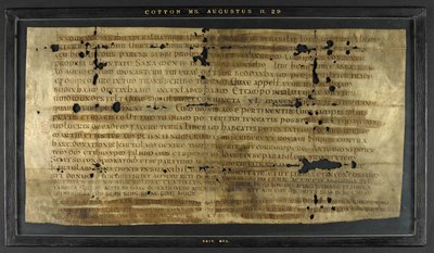 Schenkung von Hodilredus (Æthelred), Verwandter von König Sebbi der Ost-Sachsen (fl. 685-706), an Hedilburg (Æthelburg), Äbtissin von Anglo Saxon Anglo Saxon