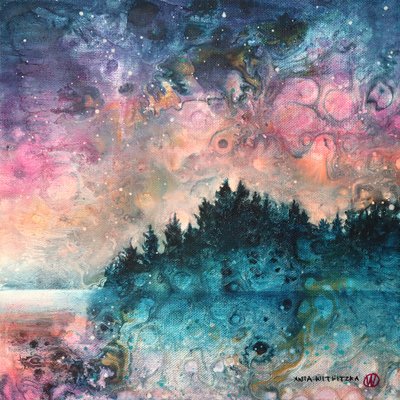 Kosmischer Waldsee von Ania Witwitzka